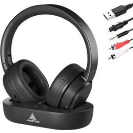 Yuanj Wireless Headphones for TV Listening,45 Hrs Audio Playtime,TV Headphones Wireless with Charging Dock,Plug and Play,No Audio Delay