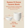 Sweese 10 oz Small White Porcelain Bowls - Set of