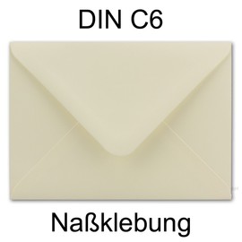 Envelopes DIN C6 with wet seal.