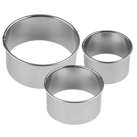Round Dough Cutter, Stainless Steel Donut Ring Molds, Professional Food Crafts Supplies, Reusable Dough Stamp for Homemade Treat