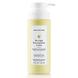 Naturium Bio-Lipid Restoring Moisturizing Body Lotion with Shea Butter, Fragrance Free, 14 oz