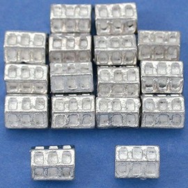 Hexagon Tube Beads Silver Plated 15 Grams 7mm Approx 16