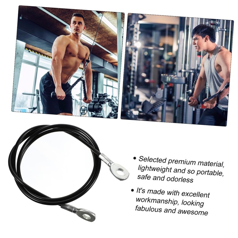 1.4 Meters DIY Fitness Cable 5Mm Heavy Duty Black Steel