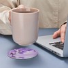 Famame 6 Pcs Orchid Purple Butterfly Leather Coasters for Drinks