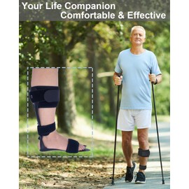 AFO Drop Foot Brace Medical Ankle Foot Orthosis Support Foot Drop Postural Correction Brace (Left, Small)