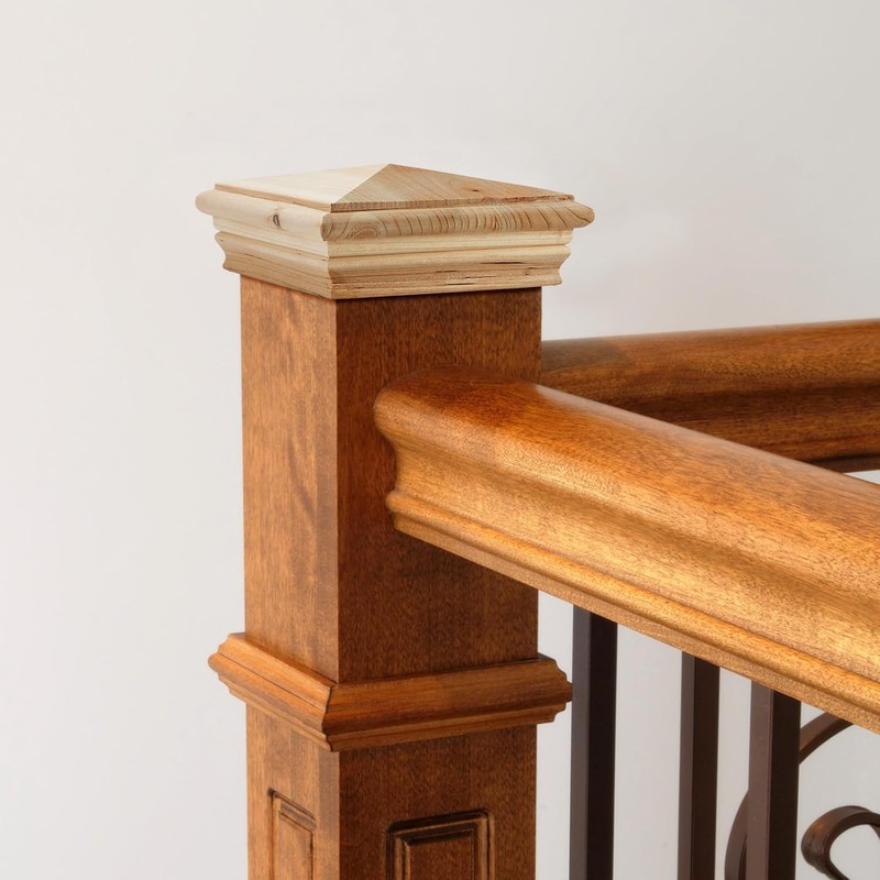 Geetery 2 Pcs 4 x 4 Wood Newel Post Cap
