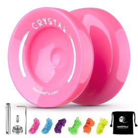 MAGICYOYO K2 Plus Crystal Responsive Yoyo for Kids, Pink Yo-yo for Beginners, Trick Yo Yo with Replacement Unresponsive Bearing for Intermediate, with 6 Yoyo Strings, Bag, Bearing Remover (Sky Pink)