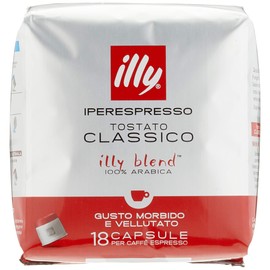 illy Coffee, Classico Espresso Coffee Capsules, Medium Roast, 100 Percent Arabica Coffee Beans, 18 Capsules