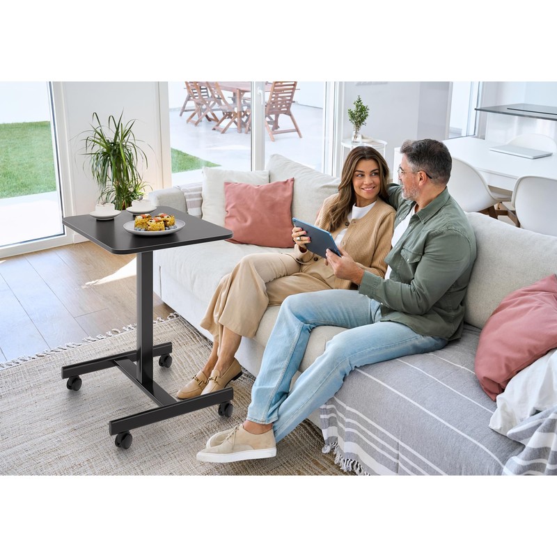 BONTEC Gas Spring Mobile Stand Up Desk, Rolling Standing Desk,