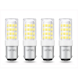 Lamsky (4-Pack) BA15D LED Double Contact Bayonet Base Sewing Machine Bulb 120 Volts,T3/T4/C7/S6,4W Daylight 6000K,LED 40W Halogen Replacement Bulb,No-Dimmable