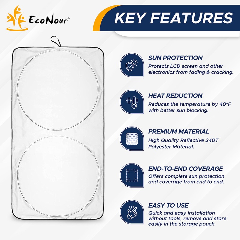 EcoNour - Parasol plegable para parabrisas de coche | Protector