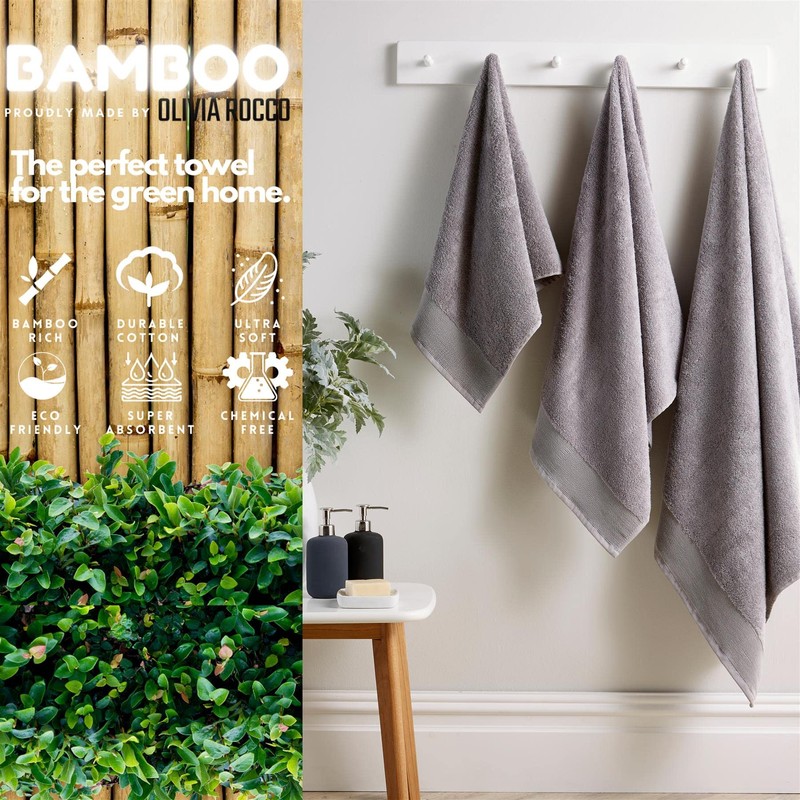 Olivia Rocco Bamboo Towels Super Soft Hand Bath Towel Bath