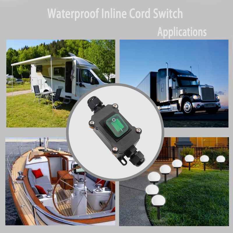 Waterproof Connector Switch, Inline Power Cord Switch IP65, On/Off Toggle