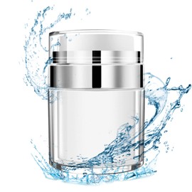 Pump Jar, Refillable Cream Jar Vacuum Bottle Travel Size Empty Container for Cream and Lotion