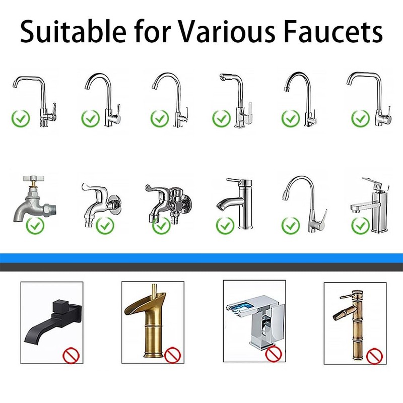 2 x Tap Filter, 360° Water Filter Tap with 6