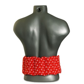 Heat Cushion, 7 Chambers, with Strap, 65 x 15 cm, Heart Red, Grain Heat Cushion for Tying Round