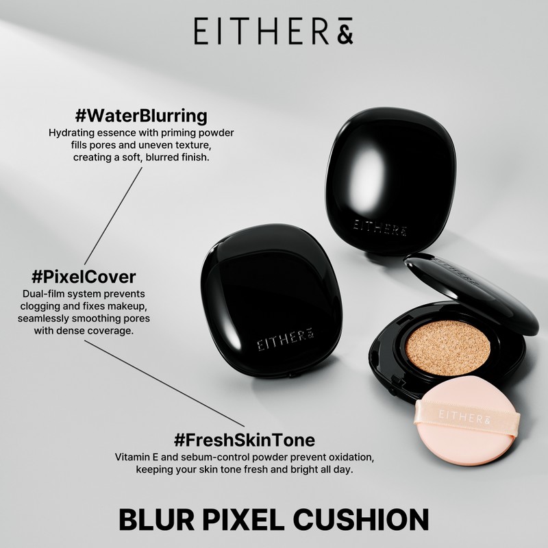 EITHER& [EITHER&]*mini* Blur Pixel Cushion (4 Colors)