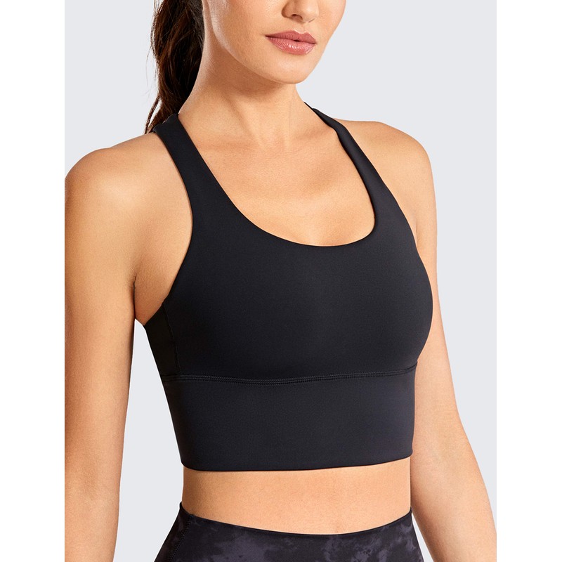 CRZ YOGA Sujetadores Deportivos Largos con Tiras para Mujer Yoga