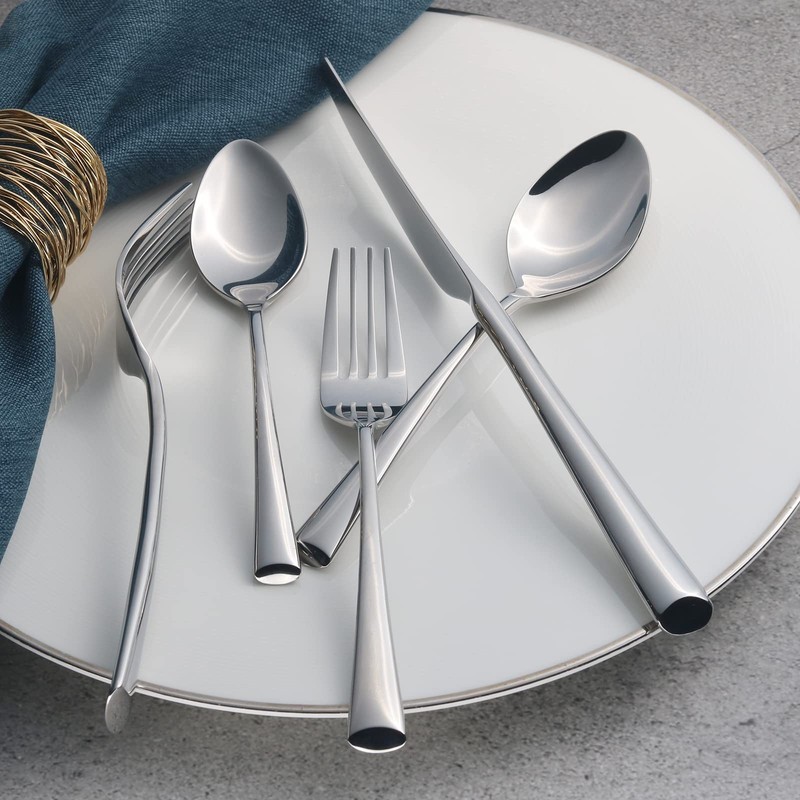 Alata Bailey 20-Piece Forged Silverware Set Stainless Steel Flatware Set,Service