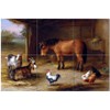 Tile Mural Horse Goats Chickens in a Barn Farmyard by Edgar Hunt Kitchen Bathroom Shower Wall Backsplash Splashback 3x2 4.25" Ceramic, Matte