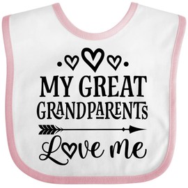 inktastic My Great Grandparents Love Me Baby Bib White and Pink 3f1ae