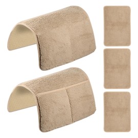 5 Pcs Sofa Armrest Cover Recliner Headrest Protector Nonslip Armchair Covers Sofa Slipcover with Side Pocket Abrasion Furniture Protector Fit Most Recliners Lounge Chairs and Sofa Armrests (Khaki)