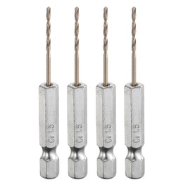 HARFINGTON 4pcs M35 High Speed Steel Cobalt Twist Drill Bit 1.5mm/0.06" Dia with Quick Change 1/4" Hex Shank Jobber Drill Bit for Metal, Steel, Copper, Aluminum, Zinc Alloy
