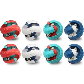 8 Pack Orbit Ball Toy, Bead Fidget Cube Puzzle Bead Ball Spinning Toy, Rotating Track Infinite Flip Change Puzzle Games Novelty Creative Stress Relieve Toys for Kids Children Adults