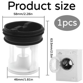 Pack of 1 lint sieve, lint filter insert replacement, replacement lint filter for washing machines, filter lint filter insert, drum washing machine fittings, filter, high-quality filter insert