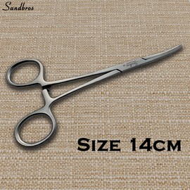 Set of New Stainless Steel pet Grooming hemostat Groomer Dog Ear Fur Puller(Straight and Curve csf) Sandbros