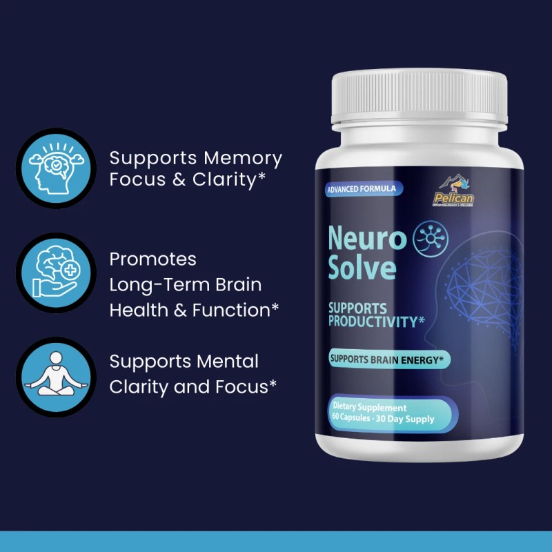 Pelican Vitamins Neuro Solve- Brain Support- 5 Bottles- 300 Capsules