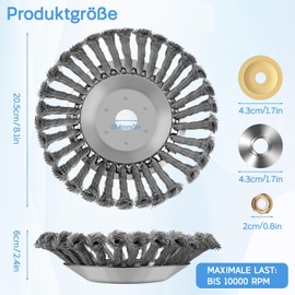 Lvelfe Professional Weed Brush, Weed Brush Cutter with 25.4 mm Diameter, High-Quality Grass Brush for Petrol Lawn Mower, Weed Brush for Grass Trimmer