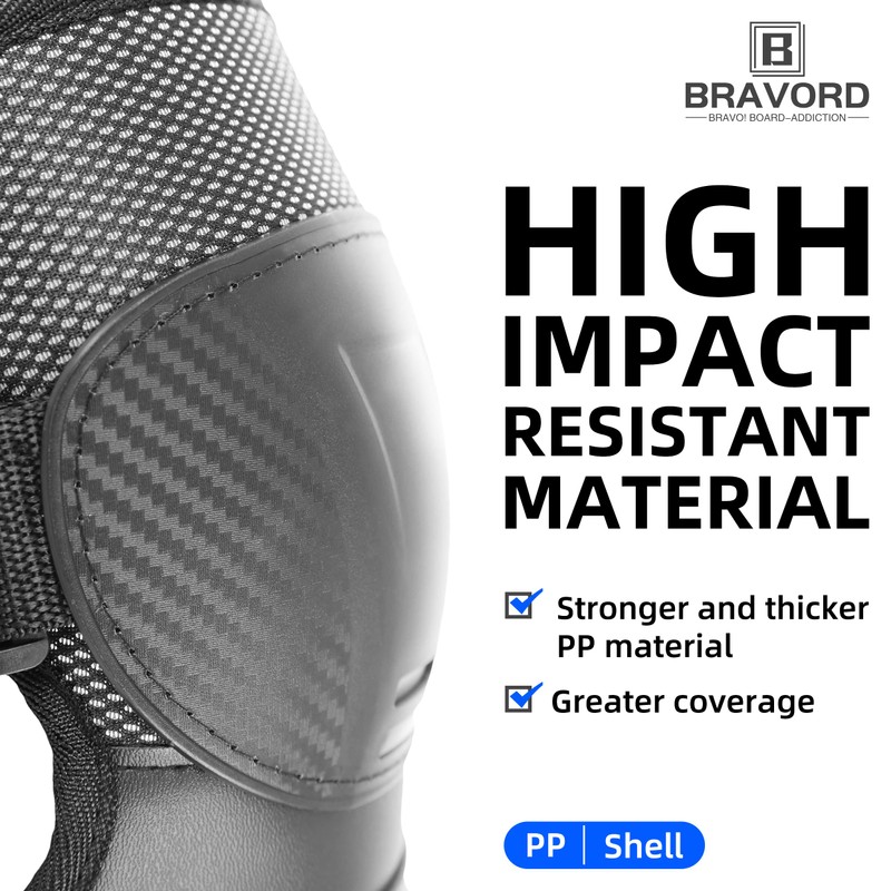 BRAVORD Powersports Knee Shin Guards/Elbow Guards for Adults, Elbow and