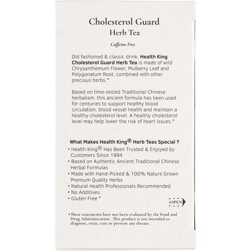 Health King Cholesterol Guard Herb Tea, Teabags, 20-Count Box (Pack