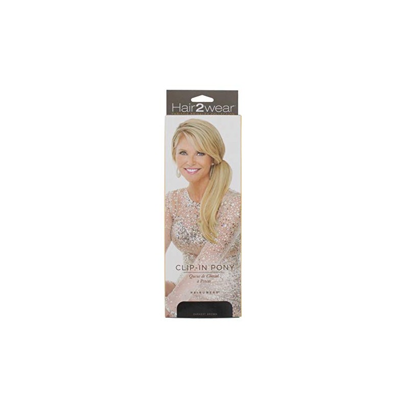 HAIR2WEAR Clip In Pony Darkest Brown Ht4, 808064164511
