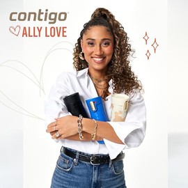 Contigo x Ally Love - Termo de acero inoxidable con aislamiento al vaco, tecnologa Autoseal, a prueba de derrames, mantiene el fro 24 h y el calor 11 