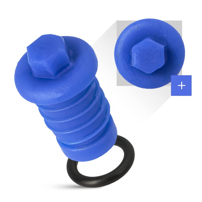 Pressure Test Plug 16mm PEX Blue Thread End Leakage Test