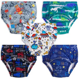Baby Boys Potty Training Underwear Toddler Training Underwear for Boys Absorbent Potty Training Pants Boys Cotton Pee Pants 2t 3t 4t (Black, 4T)