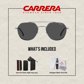 Carrera CA303/S KJ1 53MM Dark Ruthen/IR Grey Sunglasses for Men for Women+BUNDLE with ACCESSORY EYEWEAR KIT