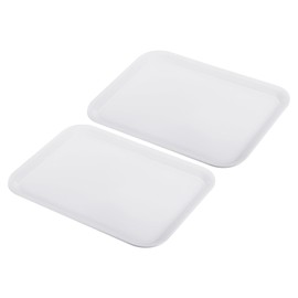 PATIKIL 10.4x7.9 Fast Food Tray, 2 Pack Plastic Serving Tray Reusable Multi-Purpose Rectangle Tray for Cafeteria Restaurant Home Kitchen, White