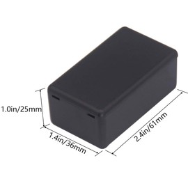 Zulkit 5Pcs Project Boxes ABS Plastic Electrical Project Case Power Junction Box Black 2.40 x 1.41 x 0.98 inch (61 x 36 x 25 mm)