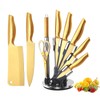 Gold Knife Set,8Pcs Gold Titanium-Coated Dishwasher Safe Stainless Steel Kitchen