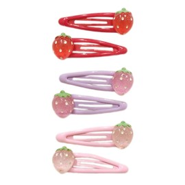 Haarspangen Mädchen,6 PCS Erdbeeren Haarclips Niedliche Haarnadel Frucht Haarschmuck Haarklemmen Kleinkind für Feines Haar Cute Hair Clips
