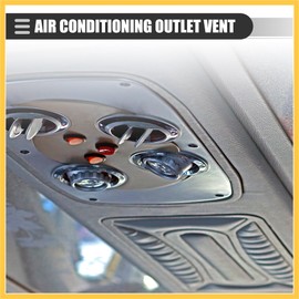 REPAIROCK Universal Dashboard Air Conditioning Outlet Vent Round Air Vent Ventilation Outlet for RV Bus Boat, with Grille, 2.87" Pipe Diameter, Plastic, Black Auto Replacement Parts