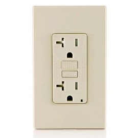 Leviton 20 Amp Light Almond GFCI Electrical Outlet Ground Fault Protection Safety Device