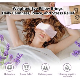 Hihealer Silk Eye Pillow Lavender for Relaxation, Weighted Eye Mask for Yoga, Spa, Meditation, Moist Heat & Cold Eye Compress, Relaxation Gifts for Women/Men, Pack of 2