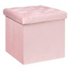 B FSOBEIIALEO Storage Ottoman Cube, Velvet Tufted Folding Ottomans with