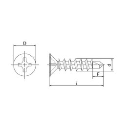 Osato Piercing Screws, Plate Head 0.2 inch (5 mm) x Length 1.8 inches (45 mm), Pack of 100 (60-438)