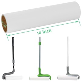 10 inch Mega Lint Roller Refills Compatible with Evercare Layers Smart Design Large Floor Lint Rollers Extreme Stick 10'' Wide Sticky Roller Refills 60 Sheets per Roll 5 Pack Total 300 Sheets