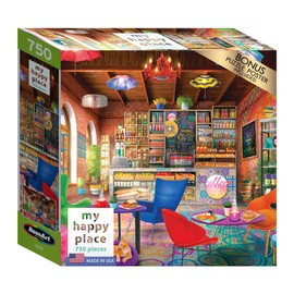 RoseArt - My Happy Place - Boho Coffeshop - 750 Piece Jigsaw Puzzle for Adults